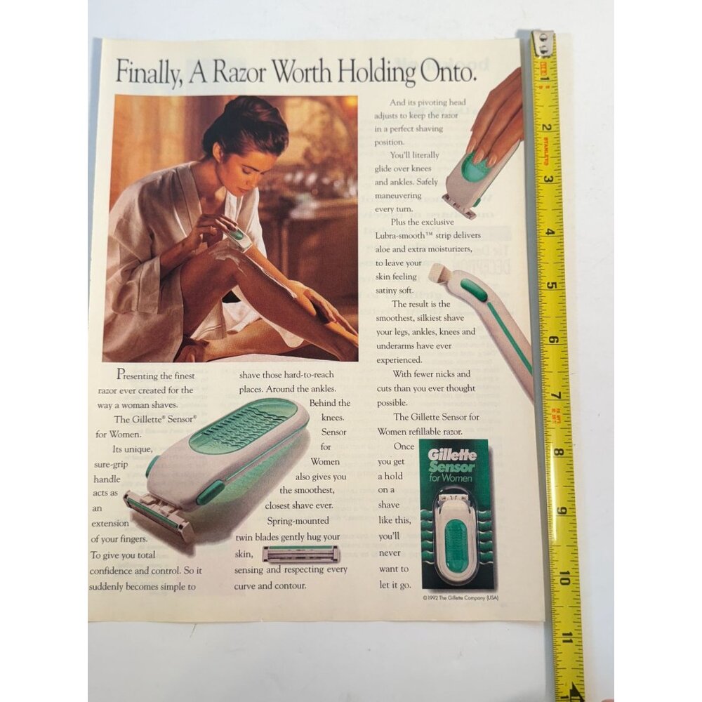 Vintage 1993 Gillette Razor for Women Shaving Beauty Advertisement Print Ad - Picture 2 of 3
